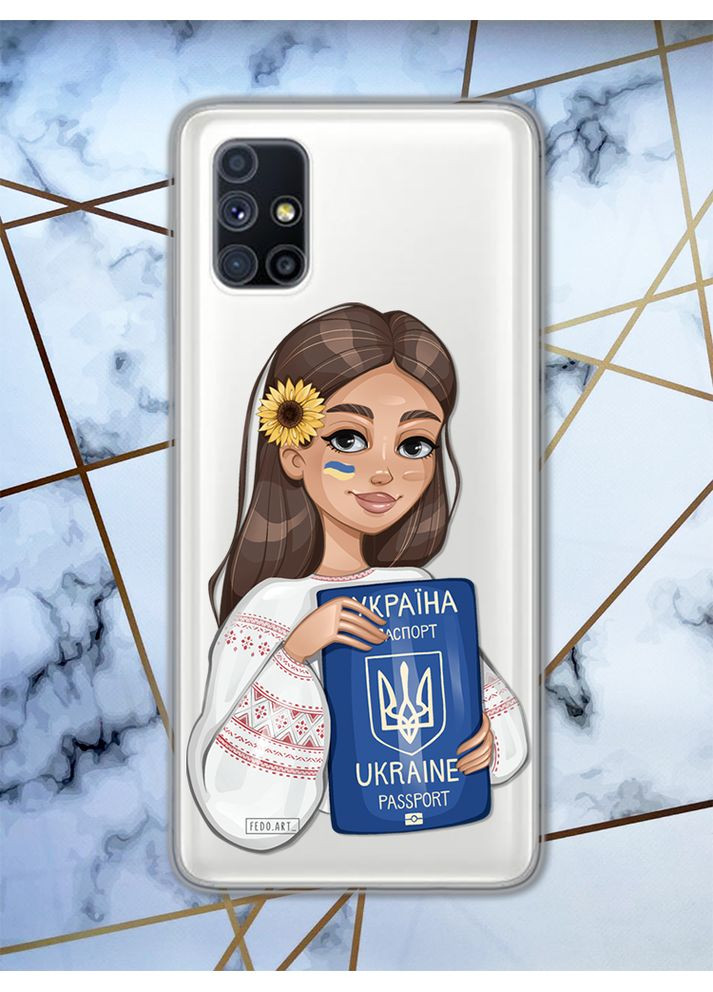 Чехол для Samsung Galaxy M51 патриотический дизайн Девушка с паспортом принт 12 Creative (359483880)