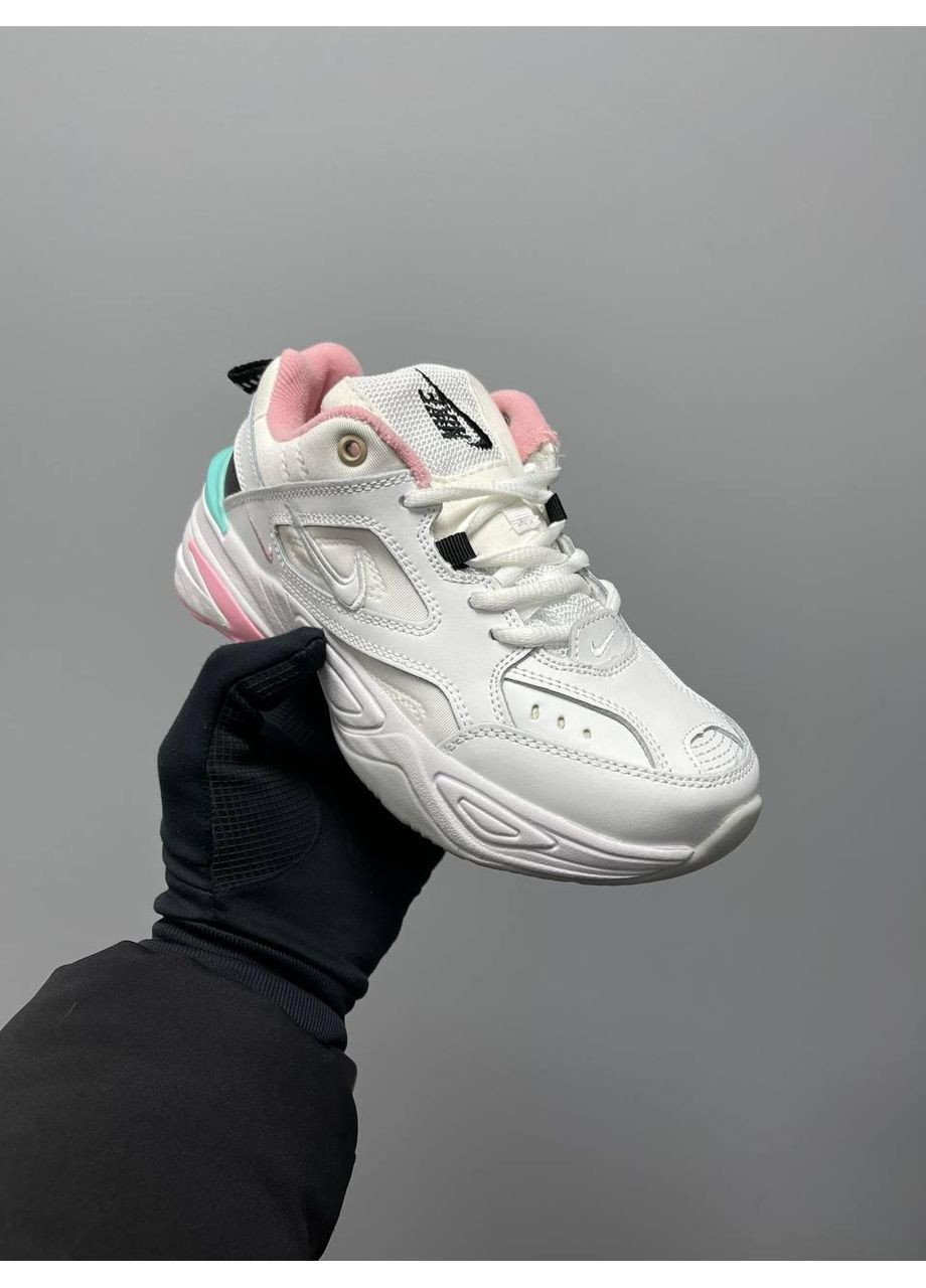 Рожеві Осінні кросівки чоловічі nike m2k tekno white pink turquoise найк м2к текно No Brand