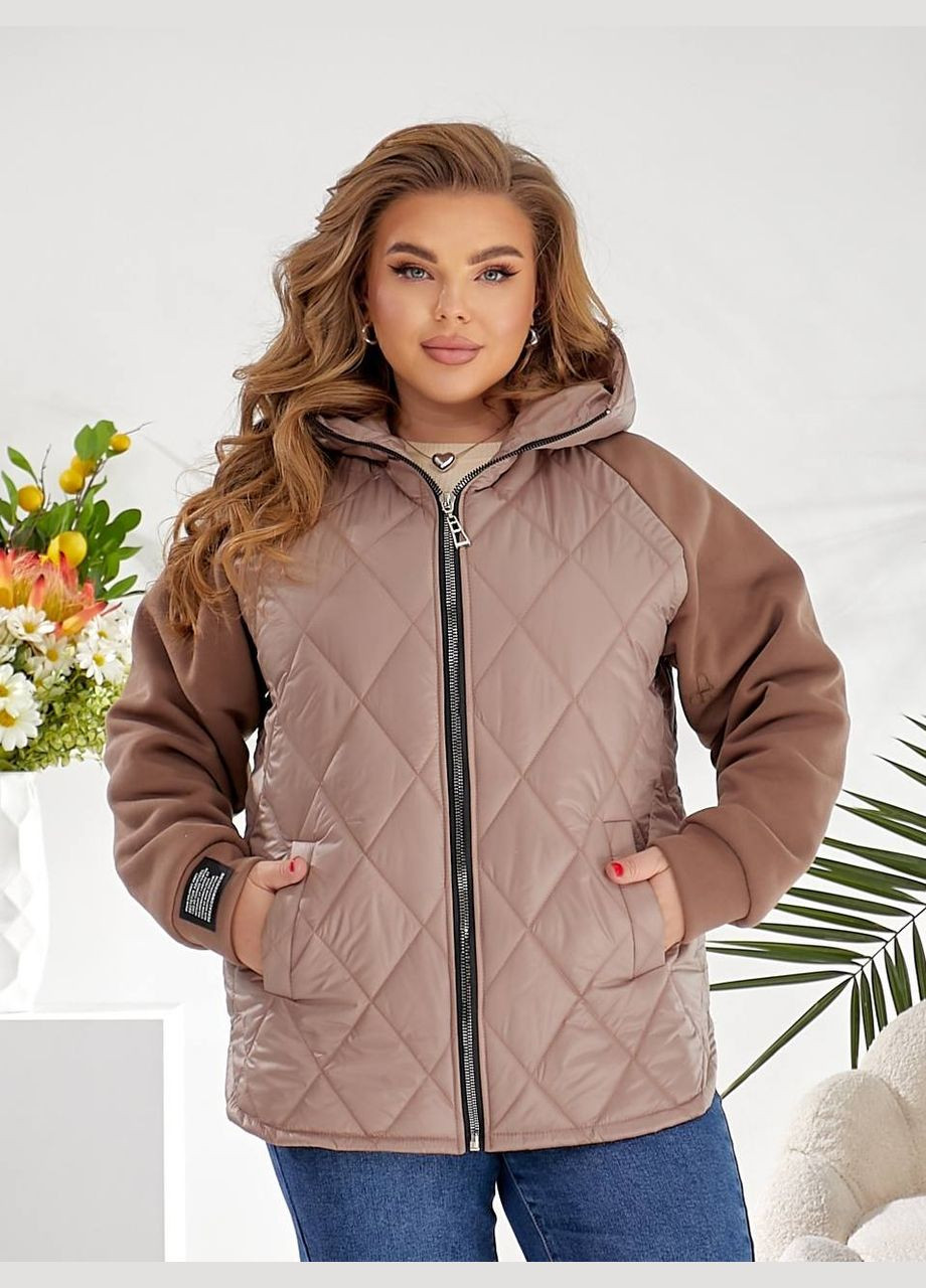 Коричневая демисезонная куртка женская димисезонная Style Point