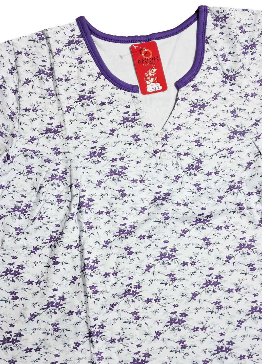 Жіноча нічна сорочка тепла на флісі бавовна (227) ANDIN (367907194)