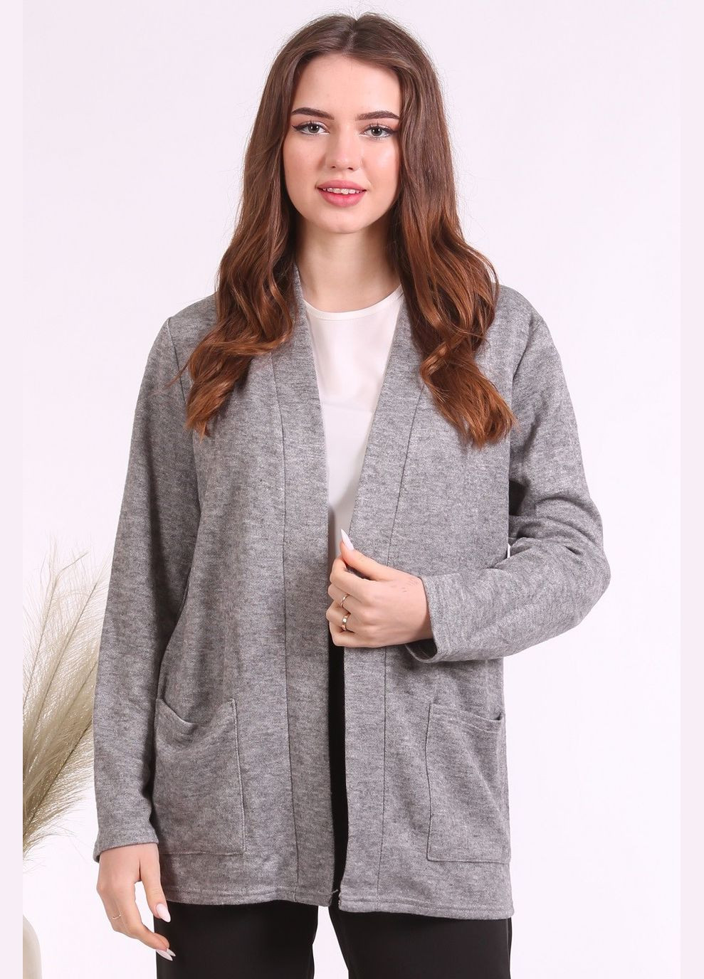Жакет жіночий 032 ангора двостороння сірий Актуаль (322860718)