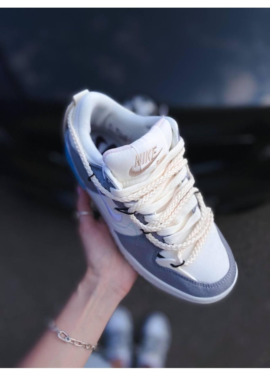 Серые демисезонные кроссовки мужские nike dunk low disrupt 2 grey blue найк сб данк No Brand