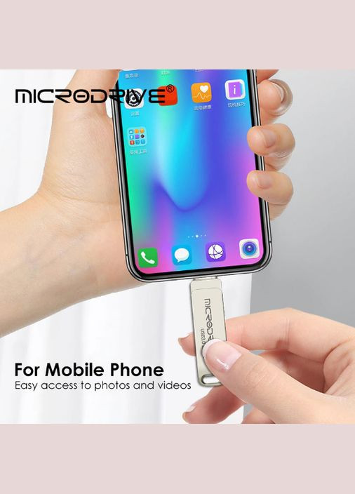 USB Флешка 2в1 64GB Type-C USB 3.0 для телефону та комп'ютера Silver Microdrive (297869227)