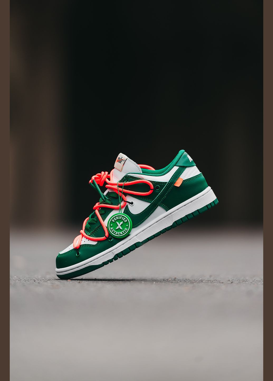 Зеленые кроссовки унисекс Nike Dunk Low x Off-White