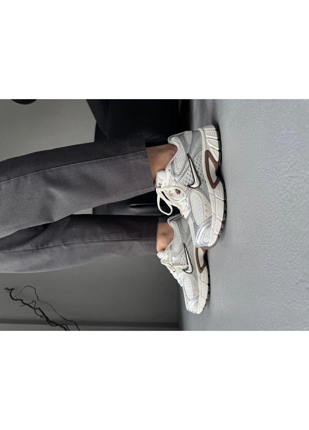 Белые летние кроссовки nike v5 rnr white/silver/brown найк в5 No Brand