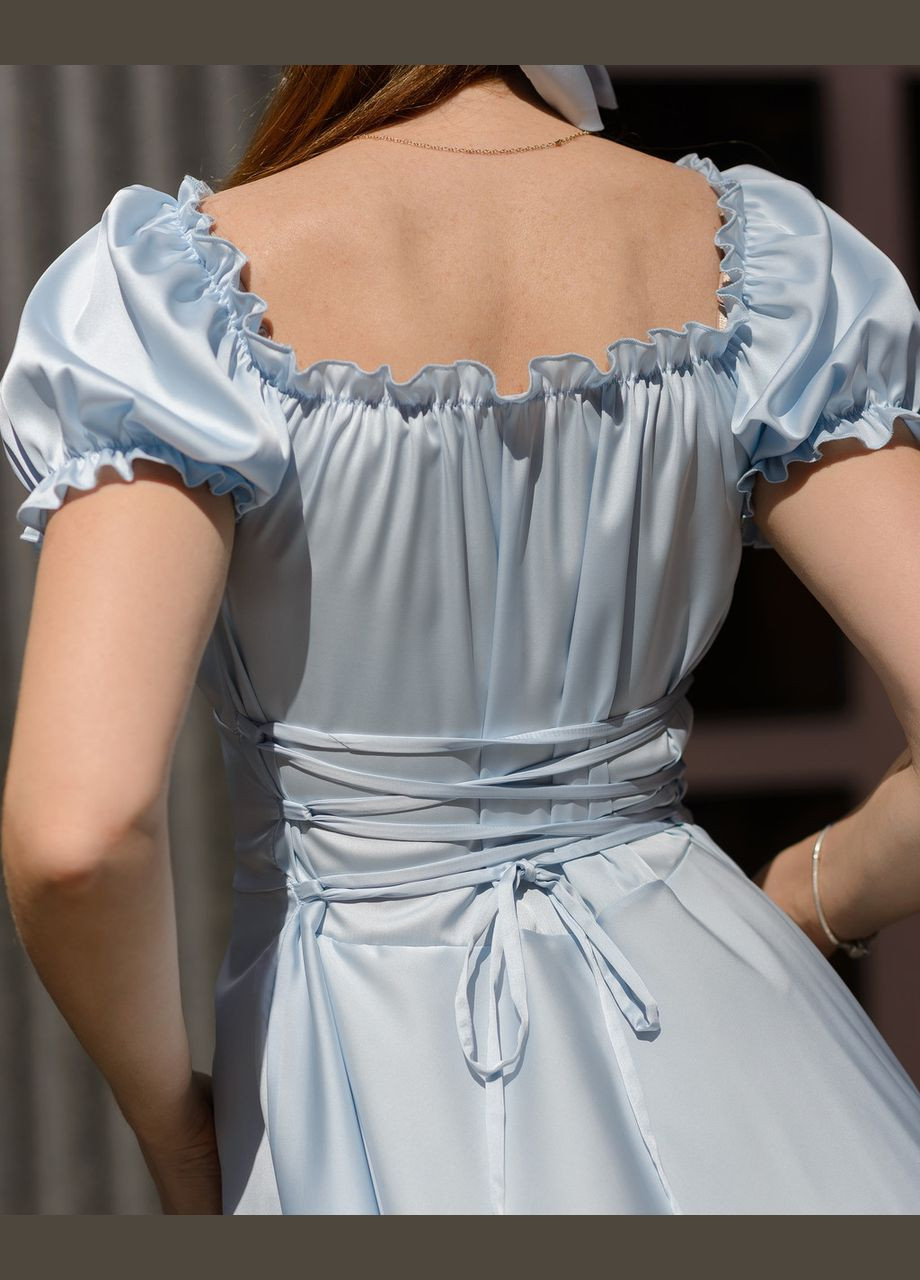 Голубое женское платье мини из шелка армани голубой Maybel