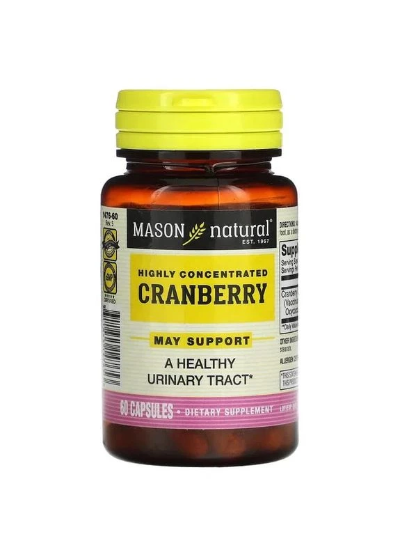 Журавлина висококонцентрована, Cranberry,, 60 капсул Mason Natural (371923144)