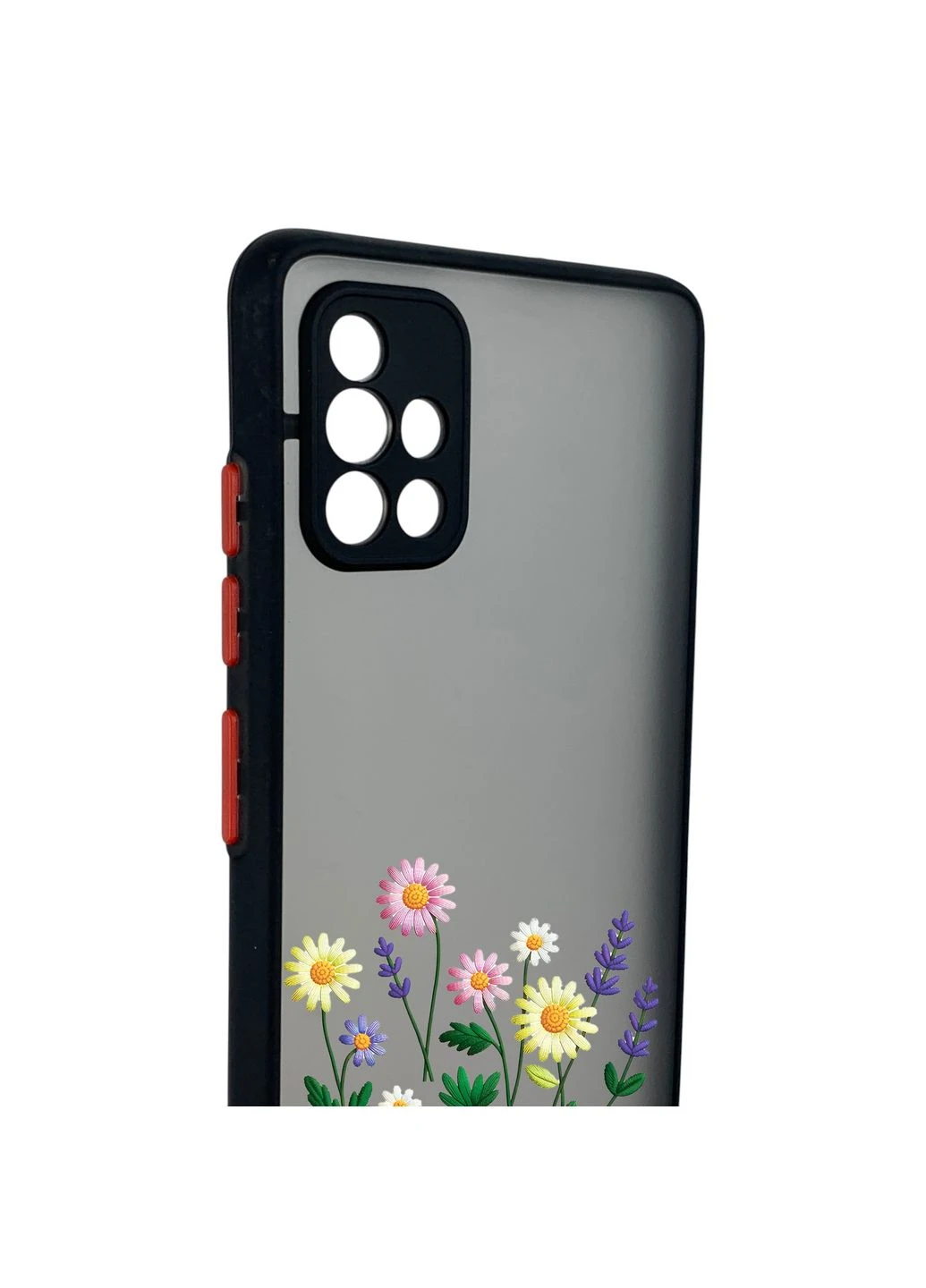 Чохол для телефона Galaxy A51 (SM-A515F) с 3D принтом польові квіти із захистом камери чорний Samsung (399771148)