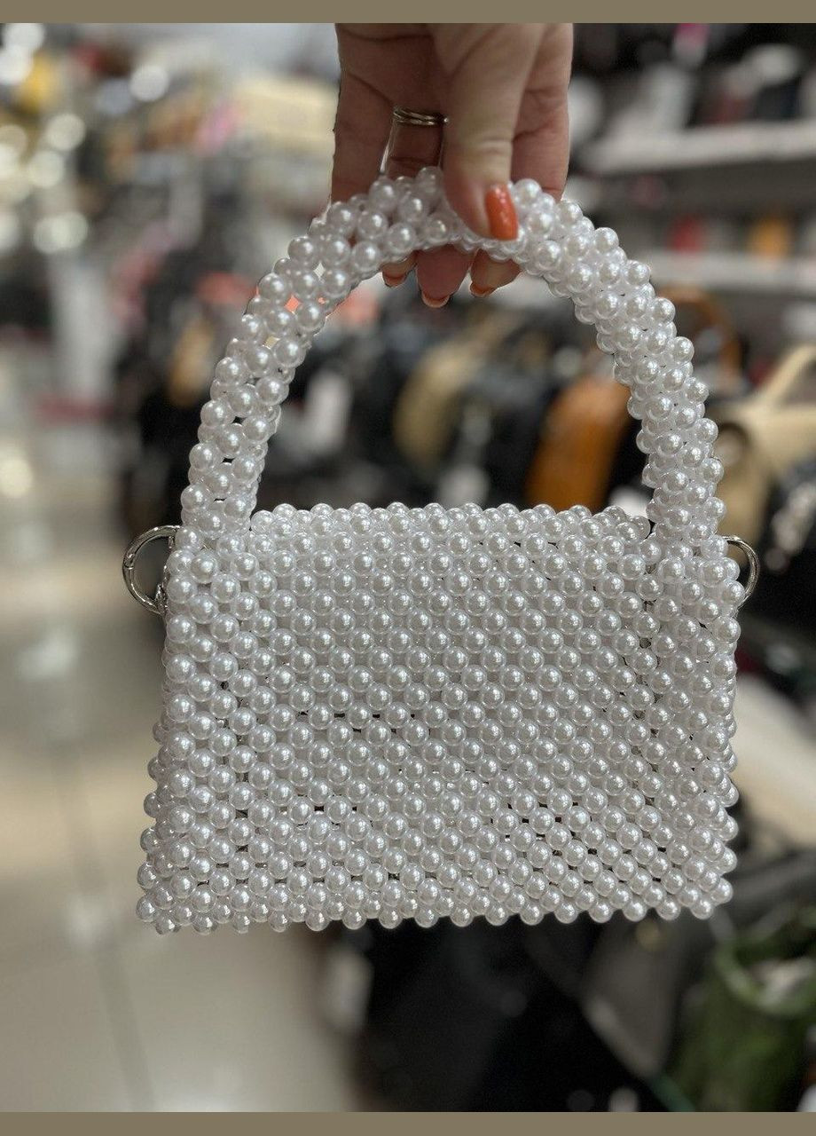 Сумка жіноча біла з намистин ручна робота 042 Linel (337342840)