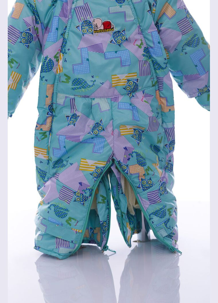 Комбінезон Трансформер на холлофайбері з принтом Совачок Євро м'ятний 92 см (36329) BABYKROHA (315423963)