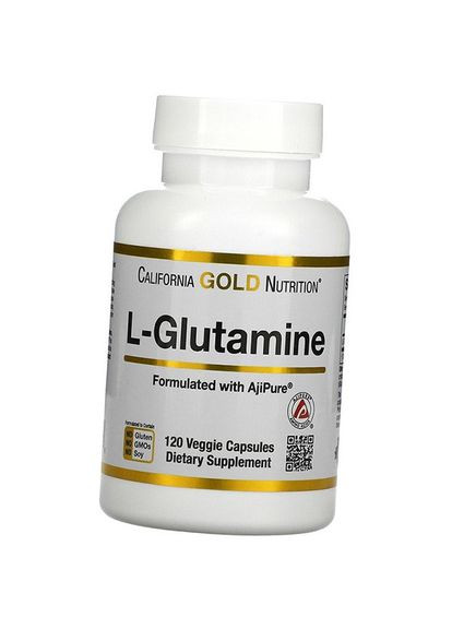 LГлютамин, L-Glutamine 500 AjiPure, 120вегкапс (32427002) California Gold Nutrition (293255313)