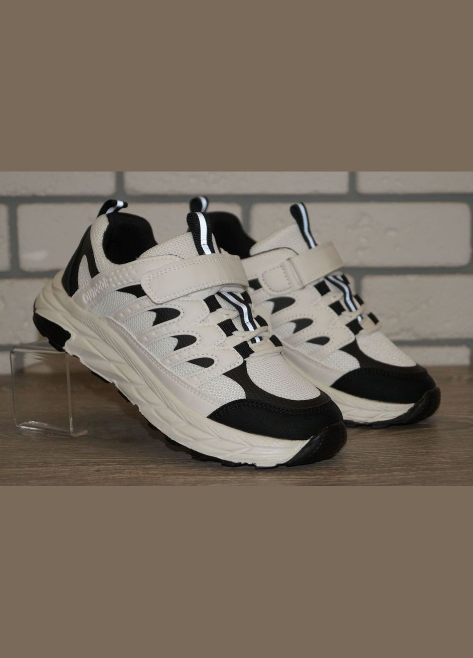 Чорно-білі Осінні кросівки спортивні підліткові білі з чорним Jong Golf