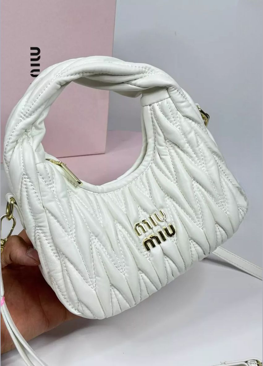 Женская сумка Miu miu 18121 белая No Brand (311277526)