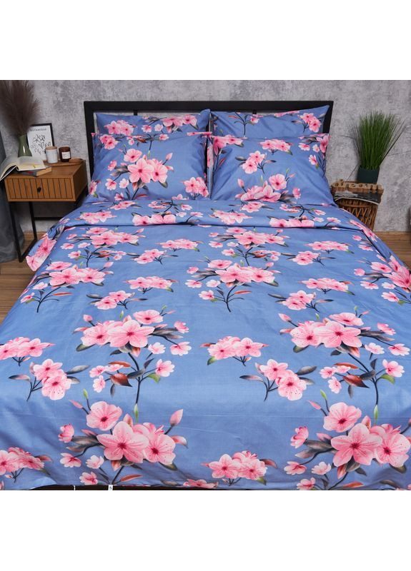 Комплект постільної білизни Микросатин Premium «» Полуторний Євро 160х220 наволочки 2х70х70 (MS-820007547) Moon&Star Blossom Sky (356114375)