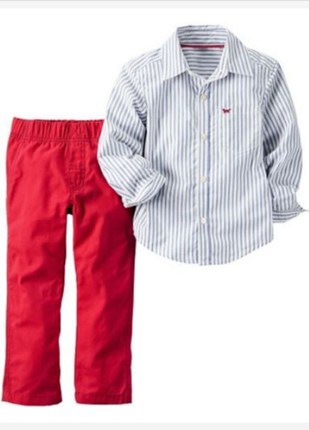 Червоний демісезонний комплект (сорочка, штани) Carter's