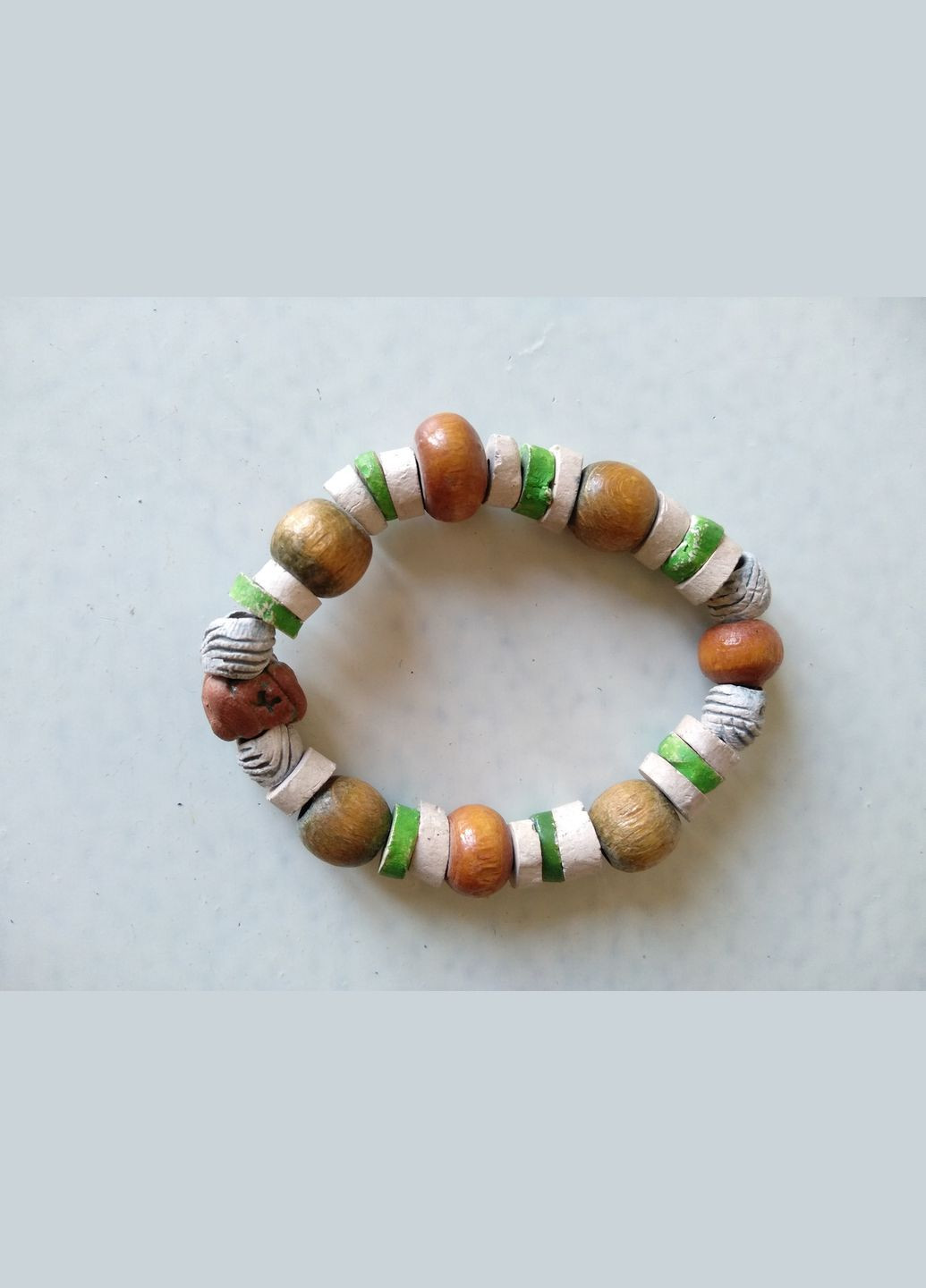 Керамічний браслет ручної роботи на резинці №12 Коти&Ангели (302450803)