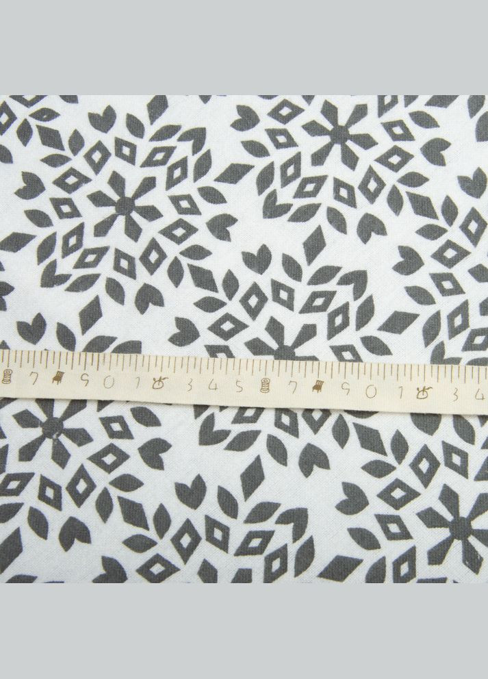 Тканина фланель бавовна, 230 см, 155 г/м2, Сніжинки сірі IDEIA (308211221)