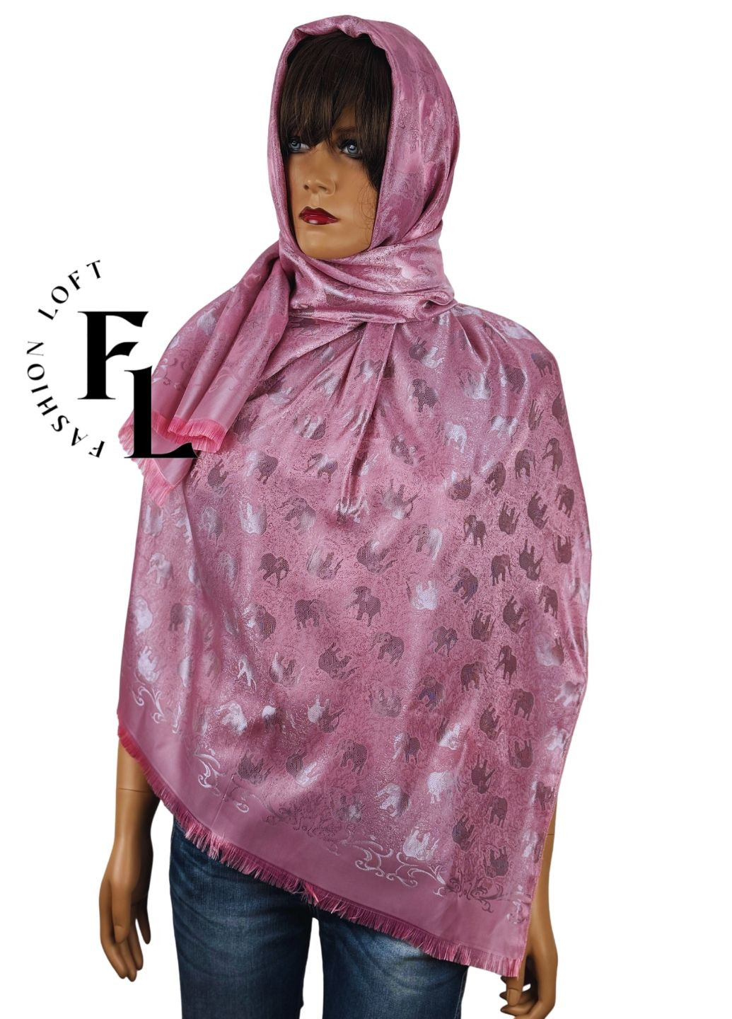 Женский шарф палантин (100% шелк 170х70см) Fashion Loft (296264597)