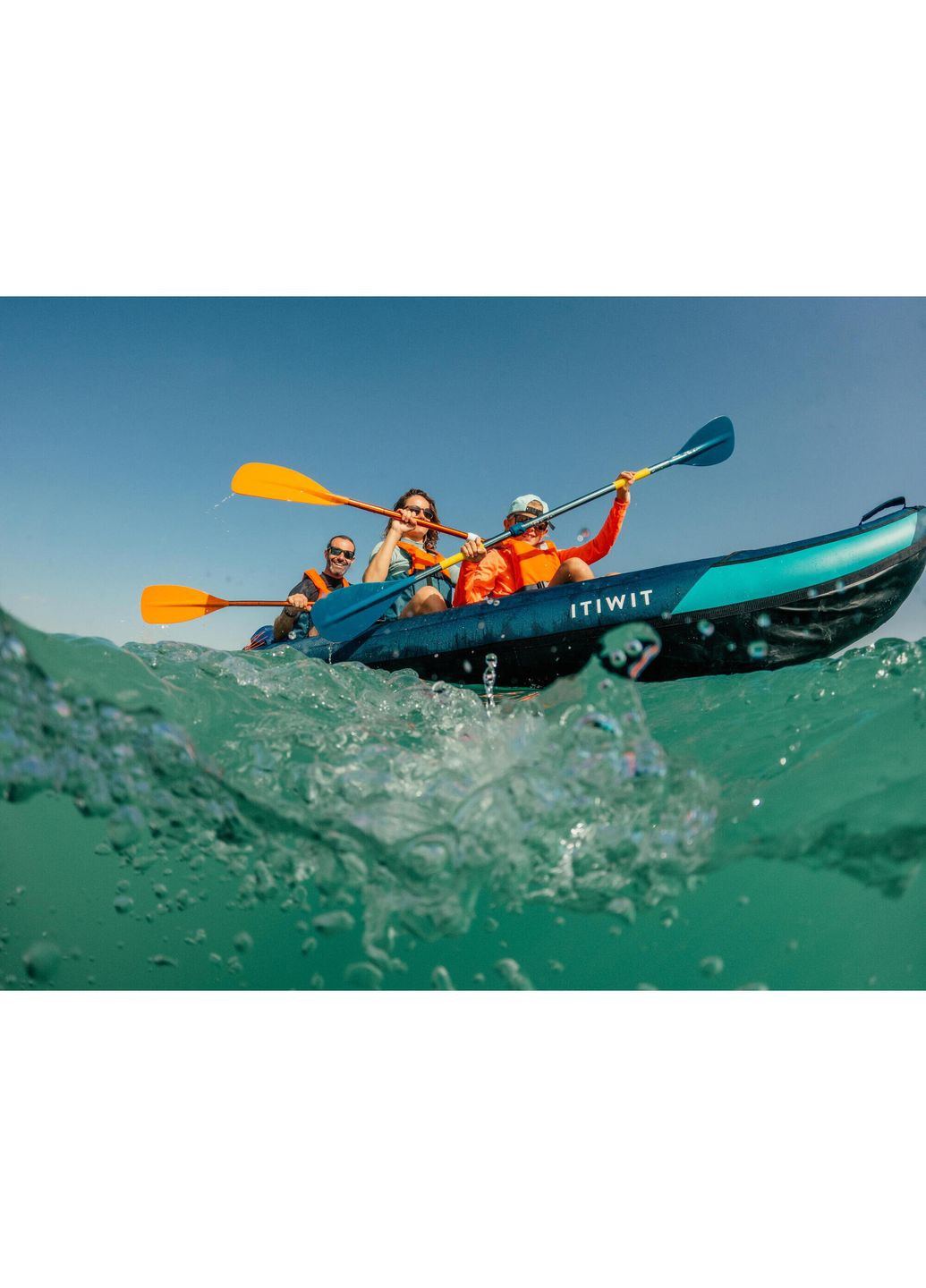 Детское Весло для Каяка Регулируемое 170 - 185 см. Разборное Симметричное Синий Itiwit (342966788)