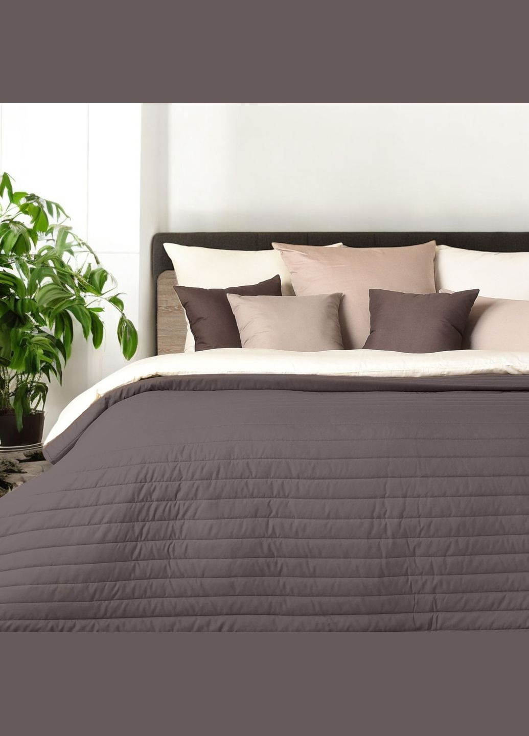 Двостороннє покривало Стиль Люкс 240х260 см з антиалергенним волокном, шоколад/беж (8-13500*003) IDEIA (322318345)