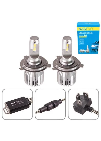 Лампи NAOEVO S4/LED/H4/Flip Chip/916V/30W/3600Lm/3000K/4300K/ 6500K PULSO (315787443)