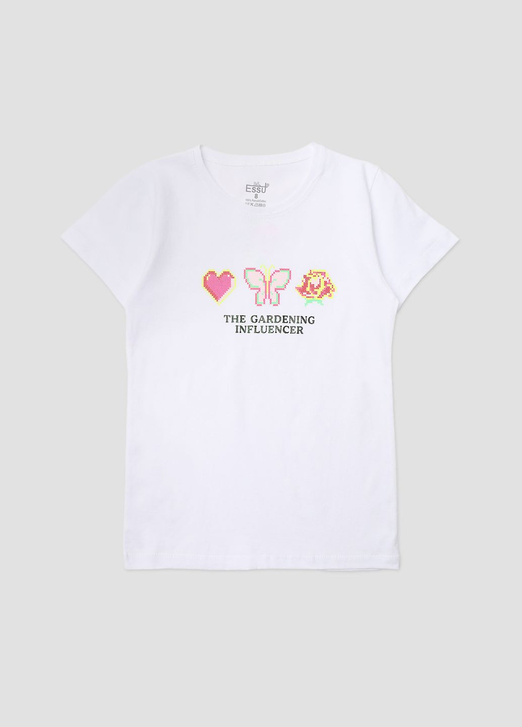 Белая летняя футболка с коротким рукавом для девочки цвет белый cb-00273643 Essu