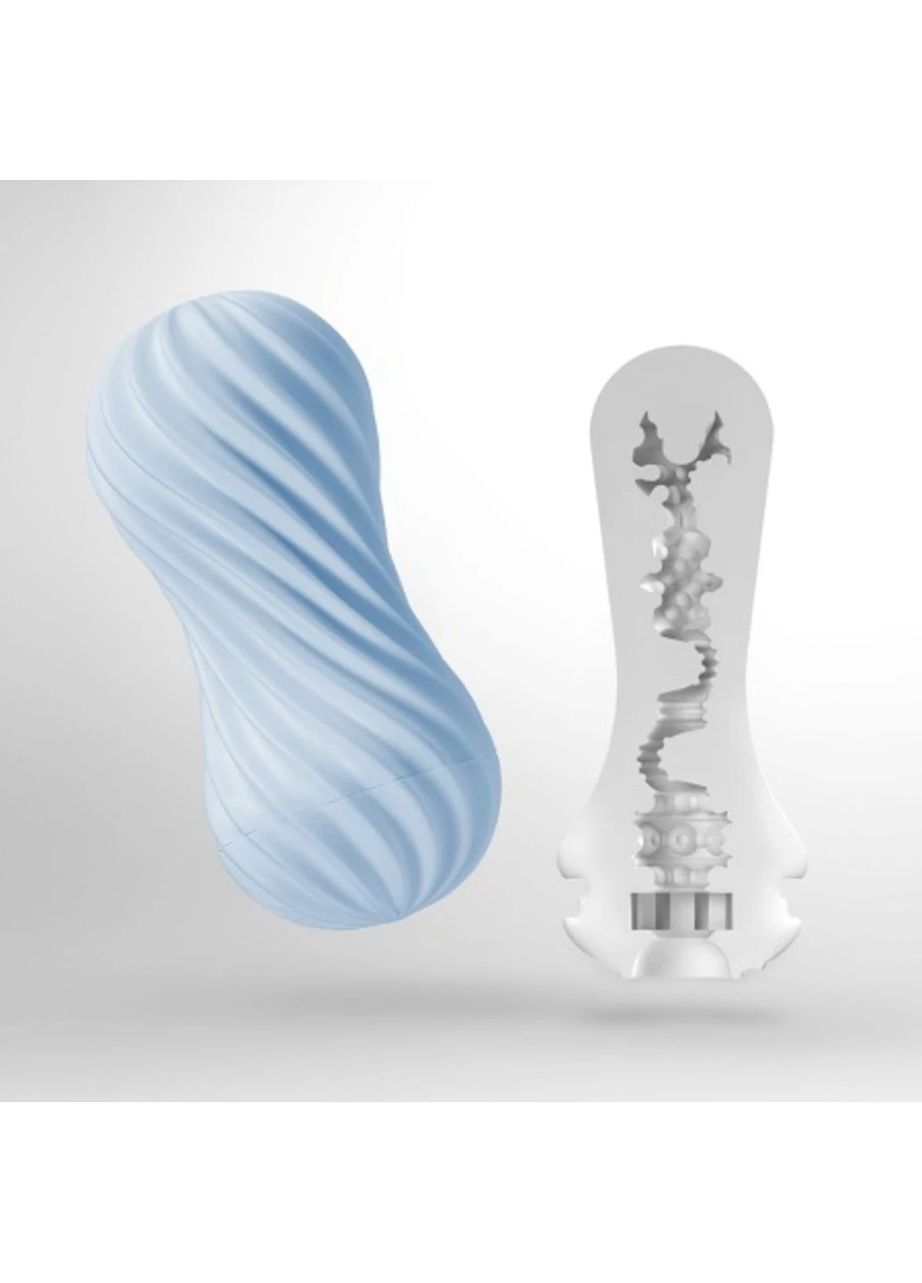 Мастурбатор FLEX Bubbly Blue зі змінною інтенсивністю, можна скручувати, вакуум Tenga (395734701)