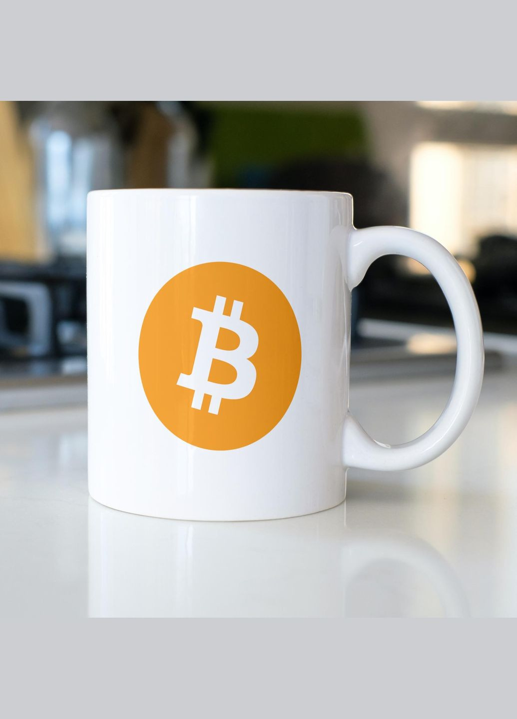 Кружка с принтом "Bitcoin" 330 мл Белая No Brand (324262419)