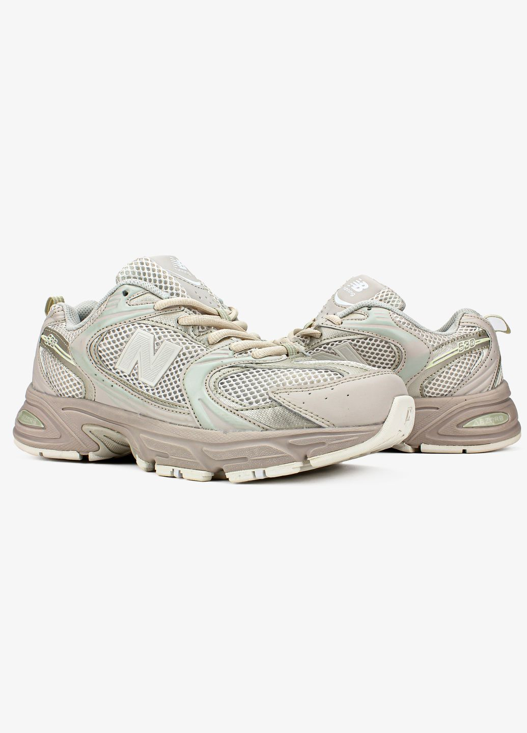 Бежевые всесезонные кроссовки мужские и женские new balance 530 beige | нью беланс 530 бежевые No Brand
