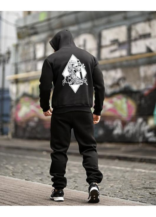 Тактичний чоловічий зимовий костюм на флісі Міномет чорний No Brand