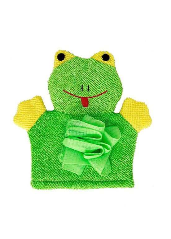 Мочалка-рукавичка для купання малюків Mega Zayka MGZ-0911(Green) Жабка Megazayka (300385558)