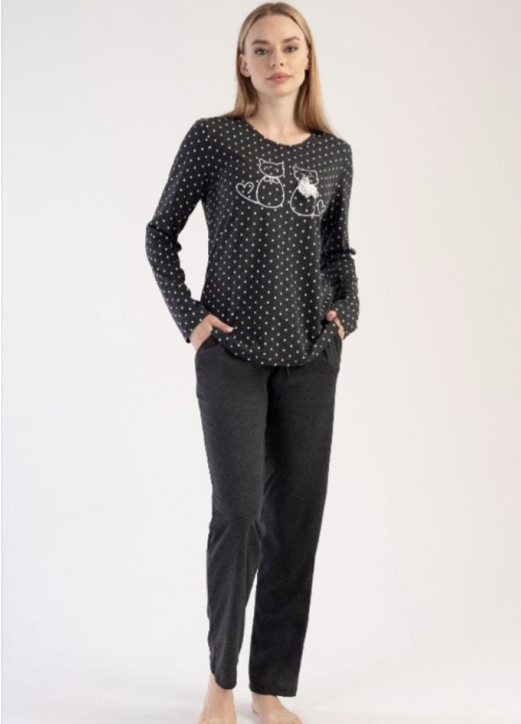 Жіноча піжама домашній костюм з довгим рукавом Чарівні Кошенята (1391-42) Vienetta (303260967)