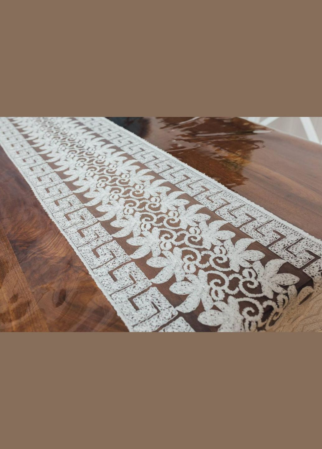 Силиконовая Скатерть Молочный Версаче Кружево 230x140см Royal House (315144146)