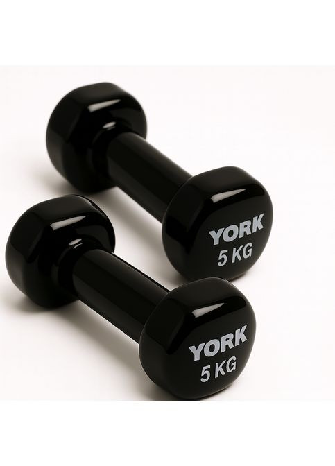 Гантелі для фітнесу вінілові круглі 2х5кг York Fitness (349824210)