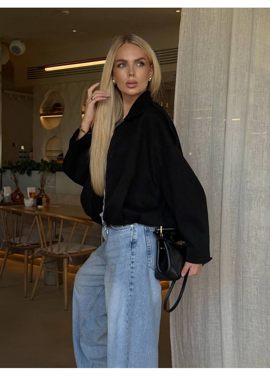 Женский бомбер из замши на подкладке – тренд сезона, размеры S–M/M–L (замеры в описании) DK/DL Мода без кордонів на молнии (362494140)