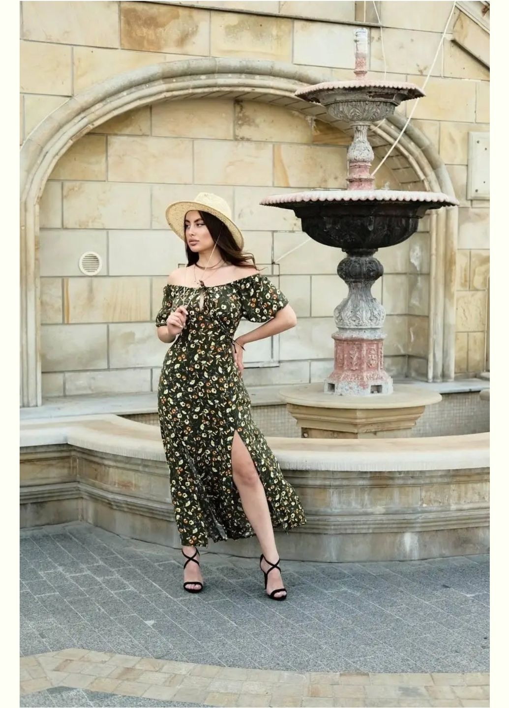 Оливковое (хаки) платье Anastasimo