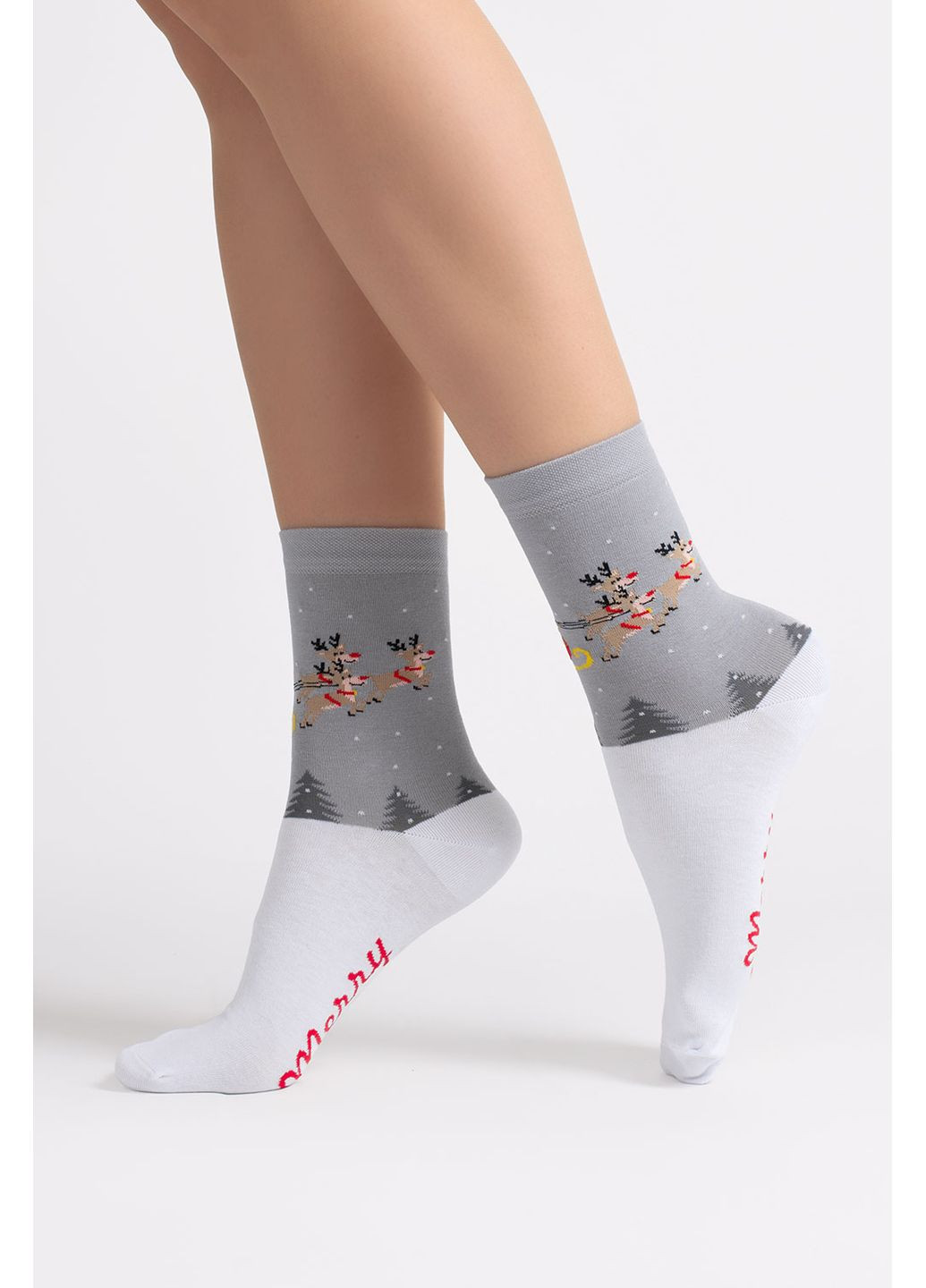 Комбинированные женские хлопковые носки ws3 new year 2606 Giulia новогодние (370626912)