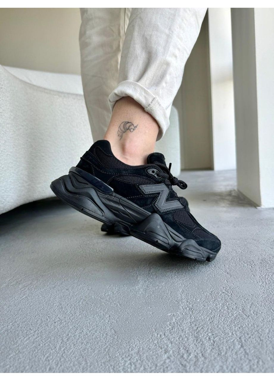 Чорні Осінні кросівки чоловічі new balance 9060 triple black нью беланс 9060 No Brand