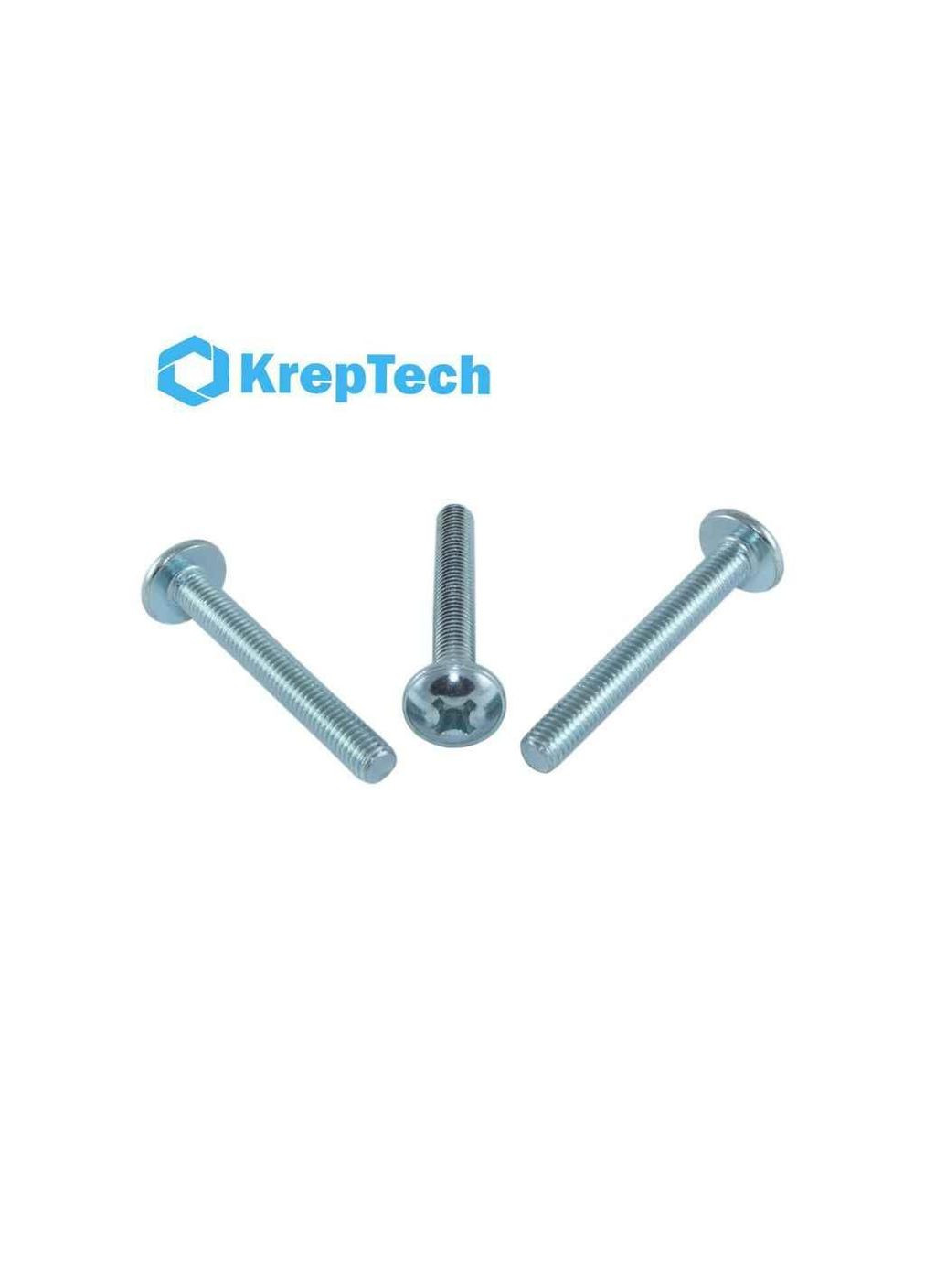Винт 6х60 DIN 967 (100шт/уп.) с полукруглой головкой с пресшайбой 50260602 ТМ КРЕПТЕХ КрепТех (315439731)