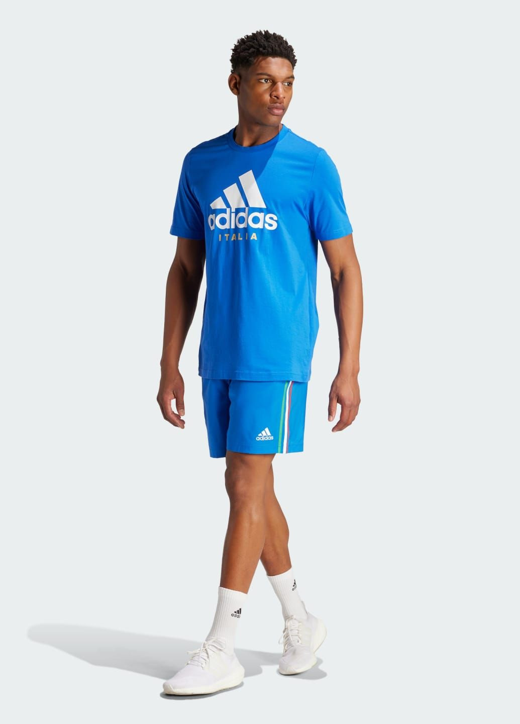 Синяя футболка italy dna graphic adidas