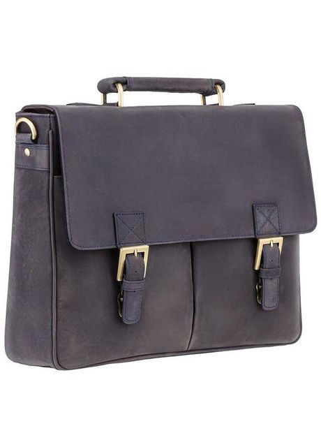 Сумка портфель через плечо для мужчин из натуральной кожи для документов А4 для путешествий Синий 40370 Visconti (361432894)