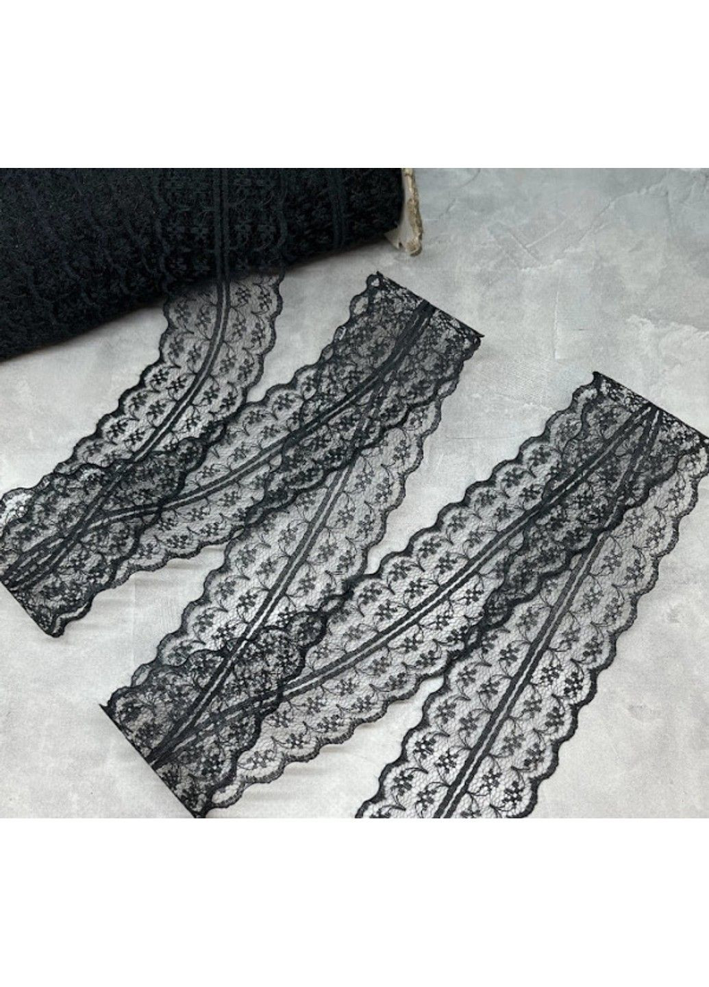 Мереживо Квіточка-3,5-4 см, колір-чорний, метр No Brand (315633697)