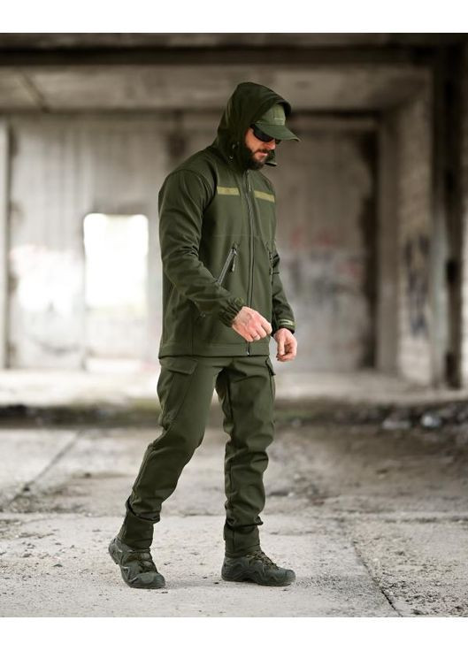 Тактичний чоловічий демісезонний костюм SoftShell олива No Brand