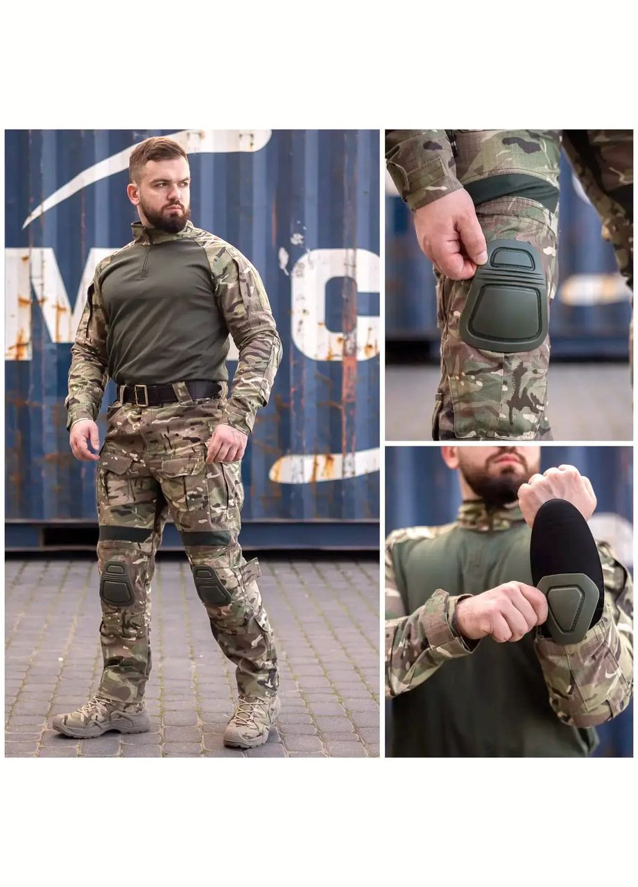 Зеленый военный костюм hawk tornado gen-2 (рубашка ubacs(убакс) с налокотниками+штаны с наколенниками) No Brand