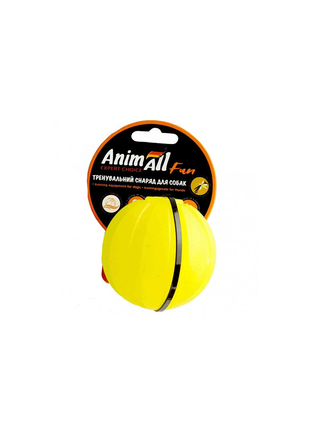 Игрушка Fun тренировочный мяч, жёлтый, 5 см AnimAll (278309108)