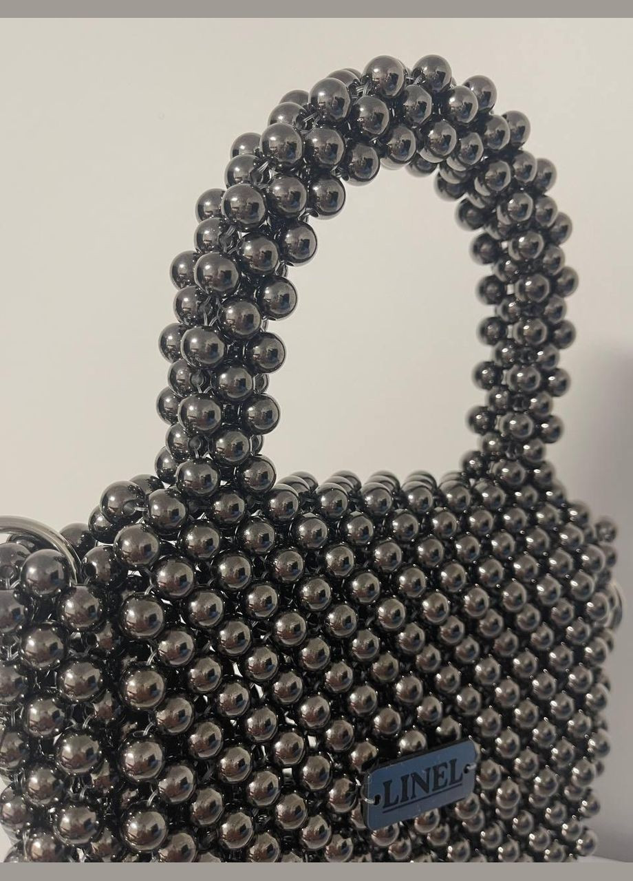 Сумка жіноча сіра з намистин ручна робота 021 Felicita (336377601)