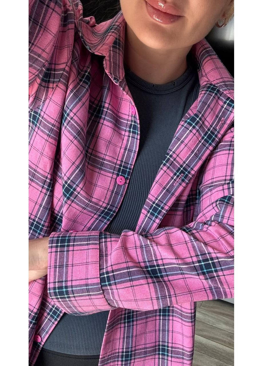 Сорочка у клітинку фланель котон,рукав підгортається на ґудзик Україна (351150510)