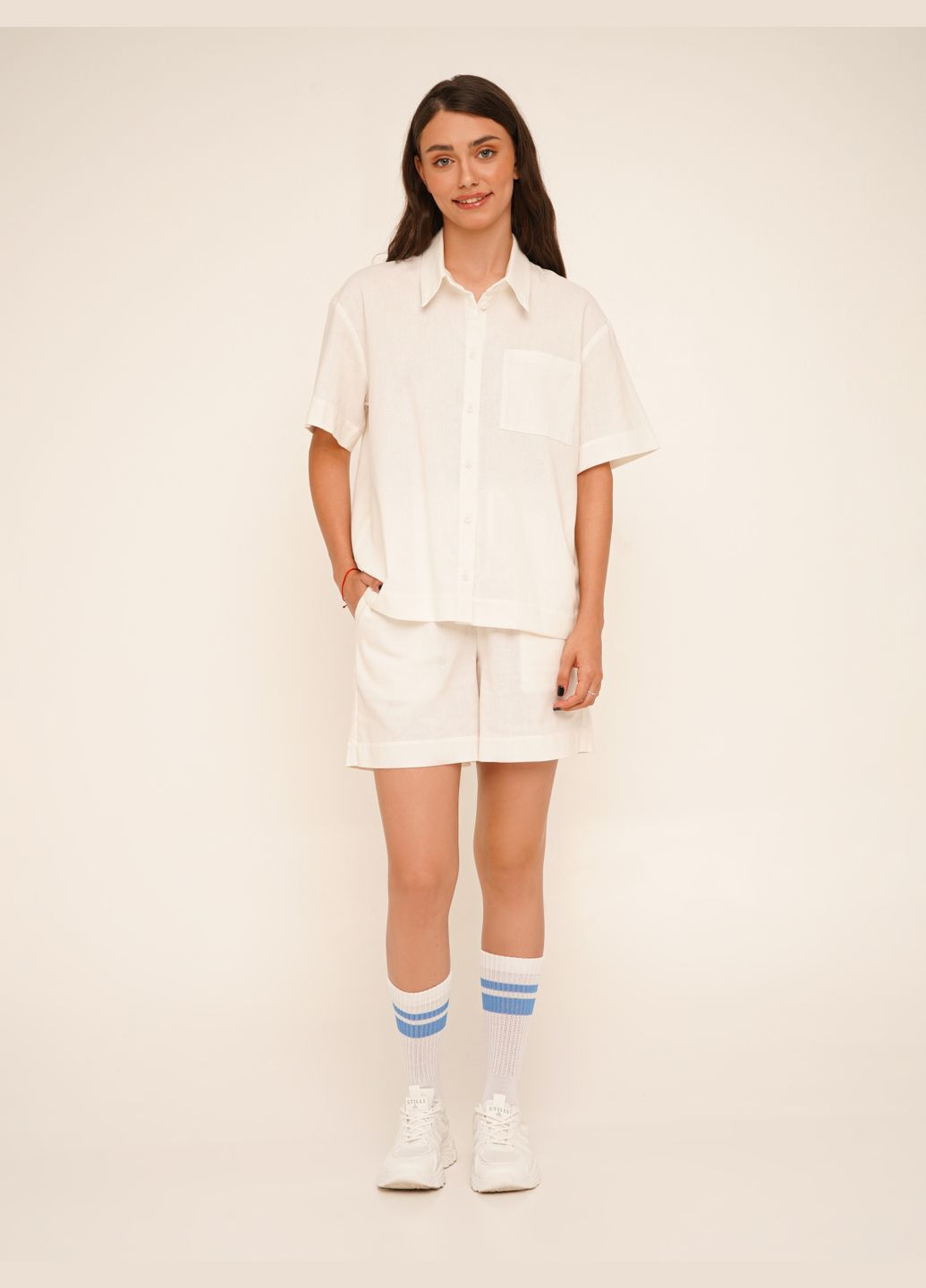 Шорты однотонные женские K-WTC02393 Молочный shop (2000990648877) LAWA (316026074)