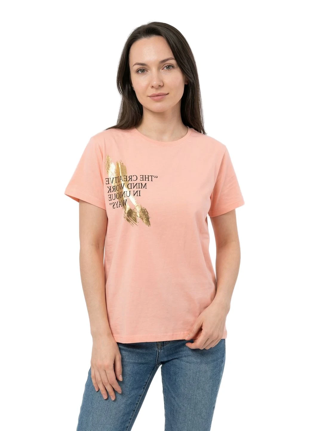 Женская футболка с надписью Черный M (7023) Pink Daisy - (393595114)