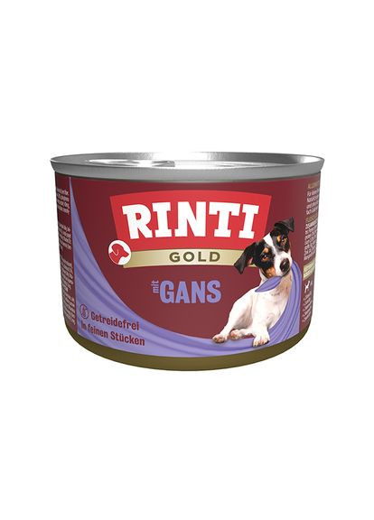 Беззерновой влажный корм Gold mit Gans – для собак с гусям 185 г (4000158910028) Rinti (352196186)